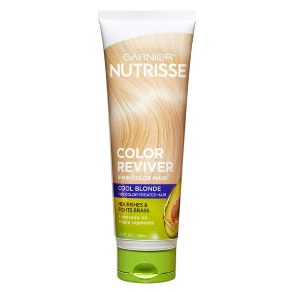 Garnier Nutrisse Color Reviver 5 Minute Nourishing Color Mask, Cool Blonde, 4.2 Oz, 2 Pack
