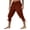 Red, variant on Mens Pants Retro Ankle Length Strappy Trousers Gothic Party Pants Breeches White