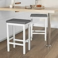 thumbnail image 6 of Gymax 24'' Upholstered Bar Stools Set of 4 Home Kitchen Stools w/ Solid Wood Support Legs Gray & White, 6 of 10