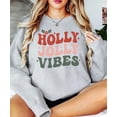 thumbnail image 3 of Retro Holly Jolly Vibes Sweatshirt for Women Teens and Girls Distressed Christmas Pullover Gray Sweatshirt Adult Large, 3 of 4
