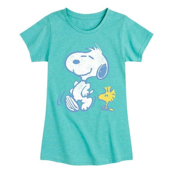 Peanuts - Snoopy And Woodstock Pastels - Toddler & Youth Girls Short Sleeve Graphic T-Shirt