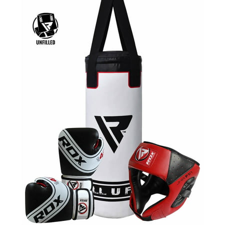 RDX Boxing Headgear Junior Punching Bag Youth Gloves Kids Training Kit Bundle