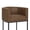 Brown-PU Leather, variant on ClinQ 26" Counter Height Bar Stools Set of 3, PU Leather Barrel Bar Chairs with Back and Arms for Kitchen Island, Darkgreen