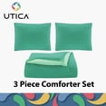 thumbnail image 2 of Green 3-Piece Reversible Comforter Set, Recycled Microfiber Bedding, Full/Queen, by Utica, 2 of 9