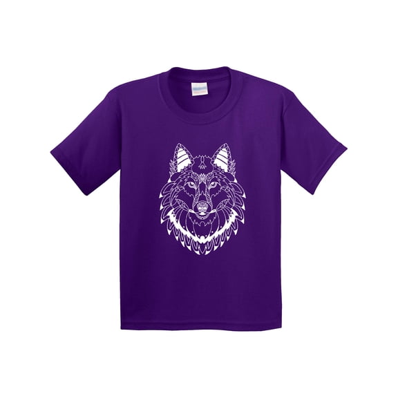 Inktastic Tribal Wolf Head Youth T-Shirt