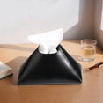 thumbnail image 2 of Porta pañuelos de piel sintética, funda decorativa para caja de pañuelos, caja piramidal, dispensador de pañuelos de sobremesa para mesa de comedor, encimera, coche o oficina., 2 of 8