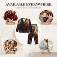 thumbnail image 7 of Lsque Meditating Golden Retriever Pattern Long Sleeve Pajama Set for Women - Soft 2-Piece Sleepwear and Loungewear Set with Pockets, Comfy Nightwear-Small, 7 of 7