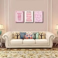 thumbnail image 4 of Trendy Preppy Canvas Wall Art Framed Set of 3 Pink Lucky You Poster Prints Queen of Hearts Poker Aesthetic Pictures Retro Guest Check Decor Painting for Living Room Bedroom Bathroom 12x16in, 4 of 7