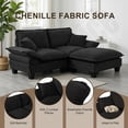 thumbnail image 3 of AENKYO 76" Modern Chenille Sailboat Loveseat, 2-Seater Cloud Sofa with Removable Pillow Arms, Black, 3 of 8