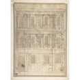 thumbnail image 2 of Lattanzio Gambara 19x24 Gold Ornate Framed and Double Matted Museum Art Print Titled - Project for a Facade Decoration (16th Century), 2 of 4