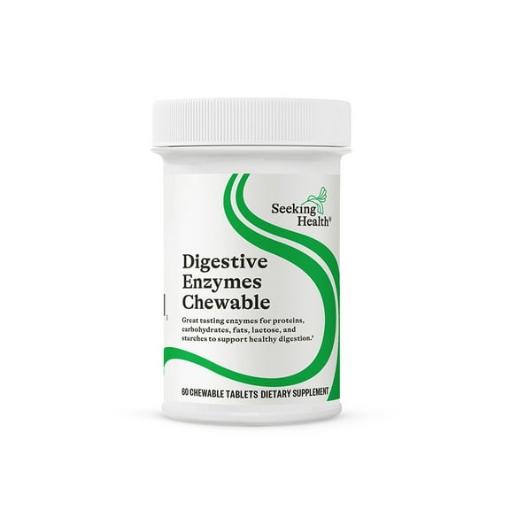 Seeking Health Digestive Enzymes Chewable, Vegan and Vegetarian Enzymatic Supplement to Support Healthy Digestion and Digestive Comfort with Amylase, Protease, and Lipase (60 Chewable Tablets)