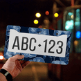 thumbnail image 4 of 1 Pcs Blue Flowers License Plate Frame, License Plate Cover for Car Decorative Parts, Aluminum License Plate Bracket Holder Rust-Proof Weather-Proof for US Standard Car, 4 of 9