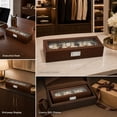 thumbnail image 6 of Wooden Watch Organizer Box, 6‑Slot Watch & Jewelry Storage Case with Glass Lid and Soft Pillows,Gift Idea, 6 of 8