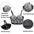 thumbnail image 5 of Abomasnow Women's Rhinestone Crystal Bustier Crop Top Casual Comfort Punk Club Party Corset Tops, 5 of 8