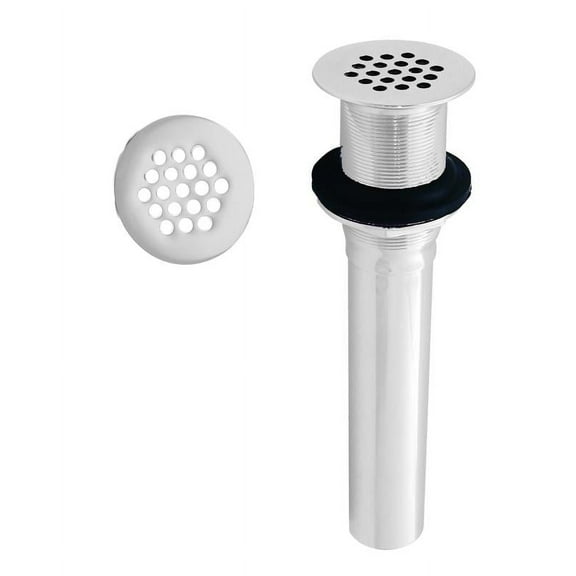 Westbrass D411-2-50 Grid Strainer Lavatory Drain with Overflow Holes - Exposed, Powder Coat White
