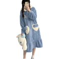 thumbnail image 4 of Pijama de mujer de invierno con forro polar grueso y forro polar coral para mujer, 4 of 5