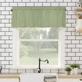 thumbnail image 4 of Vintage Linen Valances for Windows Pastoral Grass Green Linen Texture Farmhouse Rod Pocket Curtain Valance Window Treatment Short Curtains for Kitchen Living Room, 54"x18", 4 of 5