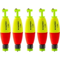 THKFISH Fishing Bobbers,EVA Foam Floats Weighted for Fishing Floats for Crappie Red/Yellow Snap-On Spring Fishing Buoy 5PCS