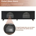 thumbnail image 6 of Miekor Furniture Contemporary TV Stand with Adjustable Shelves for TVs Up to 78'', Stylish Media Console with Gold Handles and Arch Fluted Glass Doors, Delicate Entertainment Center B3A590, 6 of 8