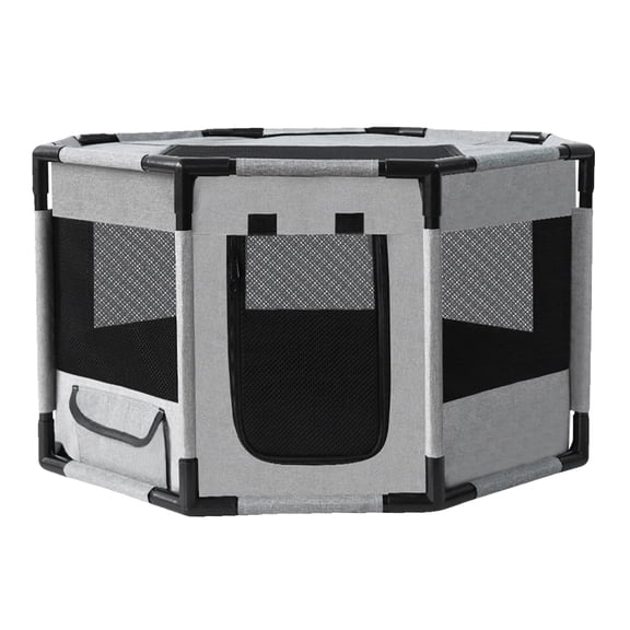 puresly Dog Playpen Oxford Fabric Cat/dog House Cage Large Pet Fences (Light Grey)