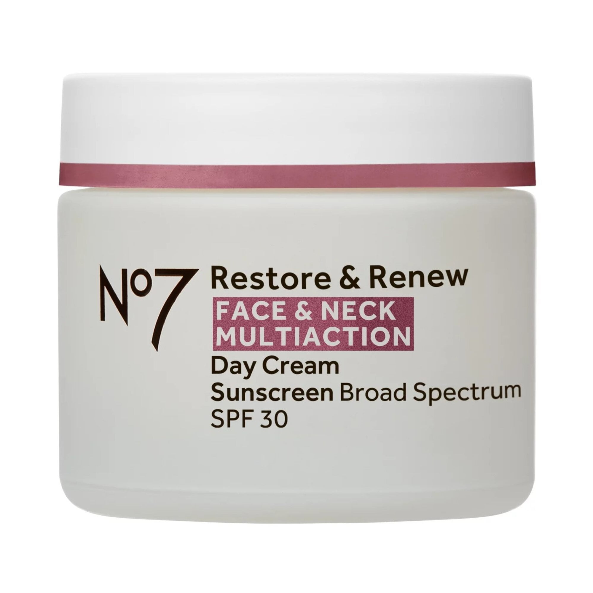 No7 Restore & Renew Multi Action Face & Neck Day Cream with SPF 30, 1.69 oz
