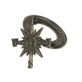 thumbnail image 2 of Rustic Bronze Finish Cast Iron Nautical Compass Rose Front Door Knocker - Decorative Sun Face Design for Charming Home Entrance - 4.5 Inches in Diameter, 2 of 5