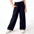 thumbnail image 2 of HAPIMO Girls Kids Ruched Wide Leg Pants Elastic Waist Soft Trousers for Casual Fashion Navy 4 Years, 2 of 9