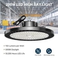 thumbnail image 2 of Luz LED High Bay UFO lvsdak 200 W 30000 lm 5000 K, paquete de 6, 2 of 7