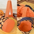 thumbnail image 4 of Halloween Pumpkin Candy Basket, Flax Candy Bag Tote with Handle for Trick Or Treat, Reusable Gift Storage Bucket for Halloween Party Decorations, 4 of 6