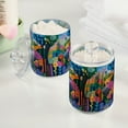 thumbnail image 2 of Yayeee 4 Pack Qtip Holder Bathroom Cotton Swab Canister with Lid Clear Dispenser Set, Art Plants, 2 of 6