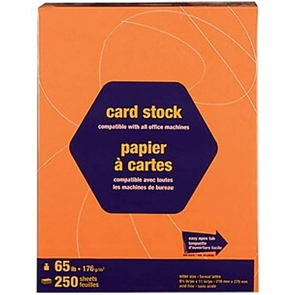 MyOfficeInnovations Brights Cardstock Paper 65 lbs 8.5" x 11" Bright Orange 250/PK 862158