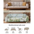 thumbnail image 3 of Thanksgiving Green Pumpkin Sofa Couch Covers for 3 Cushion Couch, Washable L Shape Sectional Sofa Covers for Loverseat/Pets/Kids, Hydrangea Eucalyptus Plaid Slipcover Throw Blanket Futon Cover 71x134, 3 of 8