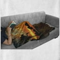 thumbnail image 6 of Seaside Soft Flannel Fleece Blanket, Sunset Scene at Beach Resort Silhouette Romantic Honeymoon Vacation Photo Print, Cozy Plush for Indoor and Outdoor Use, 70" x 90", Orange Yellow, by Ambesonne, 6 of 6