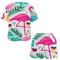 thumbnail image 3 of Flamingo Pattern 2 Pack Women’s Pajama Set Print Sleepwear And Shorts Y2k Loungewear Sets S-5XL, 3 of 7