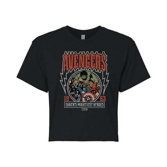 Marvel The Avengers - Band Tee Style - Juniors Cropped Graphic T-Shirt
