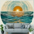 thumbnail image 4 of PRATYUS Ocean Sunrise Wall Tapestry Waves Mid Century Modern Style Tapestry Wall Hanging Wall Art Home Decor for Bedroom,Living Room,Dorm Decor  60x50inch, 4 of 6