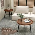 thumbnail image 5 of 2 Pcs Mid Century Modern Round Coffee Tables for Living Room,Easy Assembly Nesting Coffee Tables,Natural Wood Color Minimalist Circle Coffee Tables for Bedroom Office Balcony Yard, 5 of 9