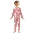 thumbnail image 6 of FORMRS Long Sleeve Top and Pants Pajama Set for Niños 2-Piece Sleepwear, Sizes 18M-8Y, Bunny Love Blooms, 6 of 6