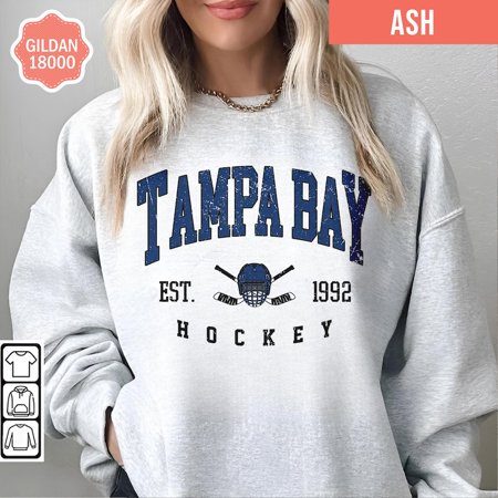 Tampa Bay Lightnin Hockey Retro Style Sweatshirt, Retro Tampa Bay Lightnin T Shirt Crewneck Sweatshirt, Size S, Tee White New