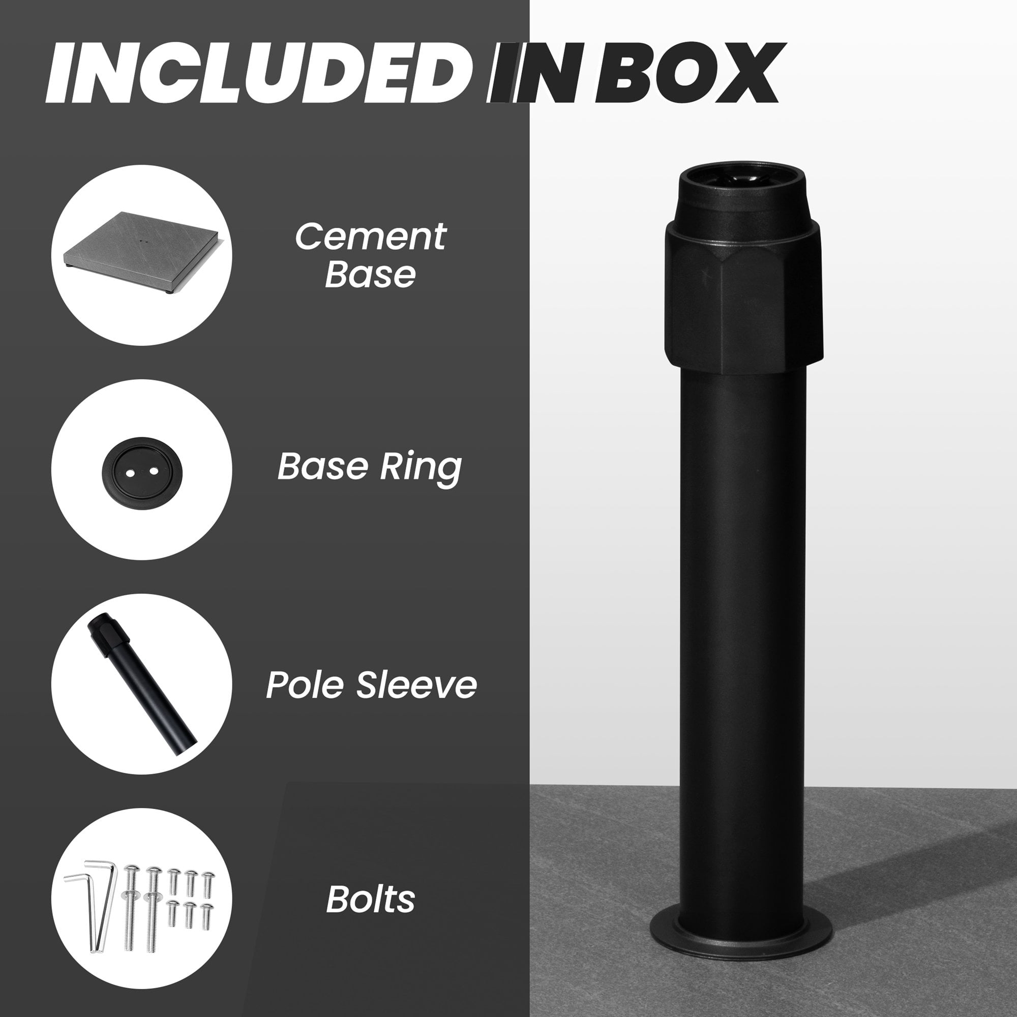 Crestlive Products 45 LBS Patio Umbrella Base Heavy Duty Outdoor Patio Market Umbrella Stand, Gray
