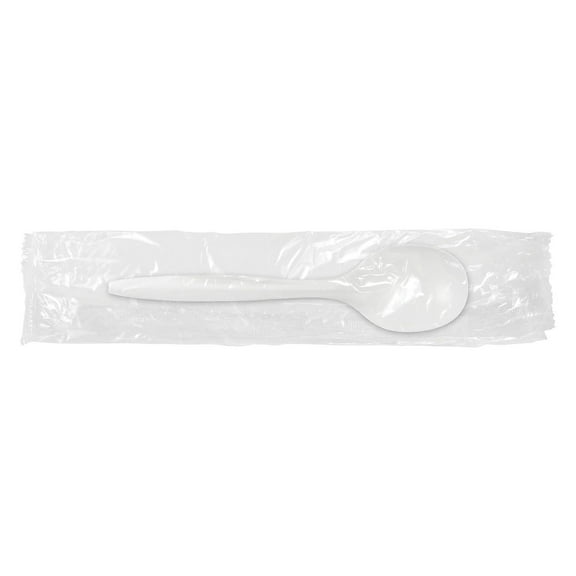 Berkley Square Individually Wrapped Plastic Soup Spoon Medium-Weight White 1 000/Pack (1104000)