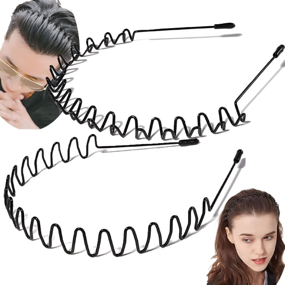 VANIDO Non-Slip Headbands - Stylish Zigzag Spring Wire Sports Hair Bands