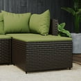 thumbnail image 1 of vidaXL Garden Footrest with Cushion Brown Poly Rattan, 1 of 4