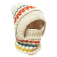 thumbnail image 2 of 3 in 1 Beanie Hat with Scarf and Mask,Winter Hats for Women Thermal Fleece Hoodie Balaclava Face Masks Knitted Ski Mask Set(Beige), 2 of 9