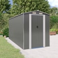 thumbnail image 1 of vidaXL Garden Shed Light Grey 192x440x223 cm Galvanised Steel, 1 of 1