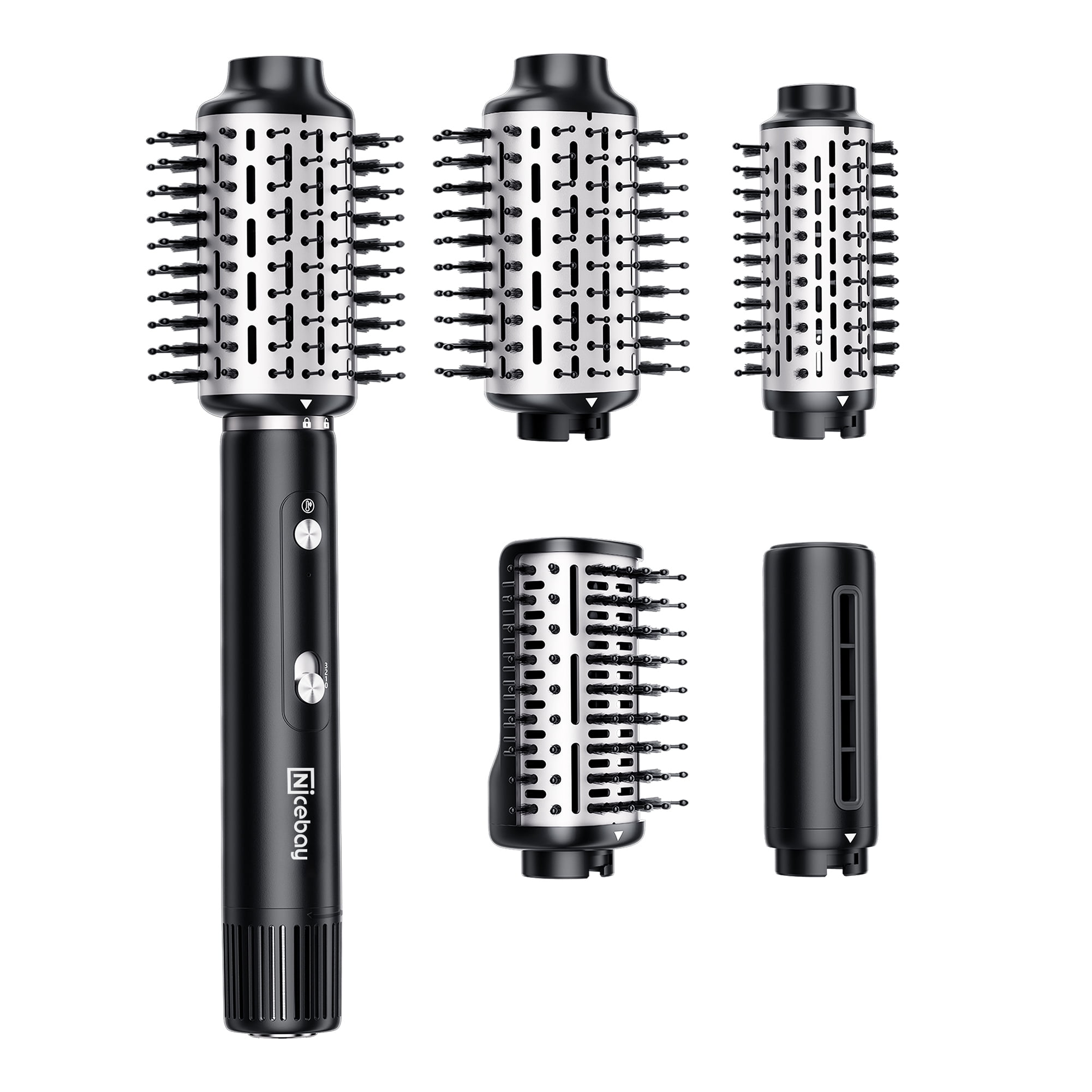 NICEBAY Hair Dryer Brush, Hot Air Brush with 110000RPM Brushless Motor, Blow Dryer 1300W, Plastic