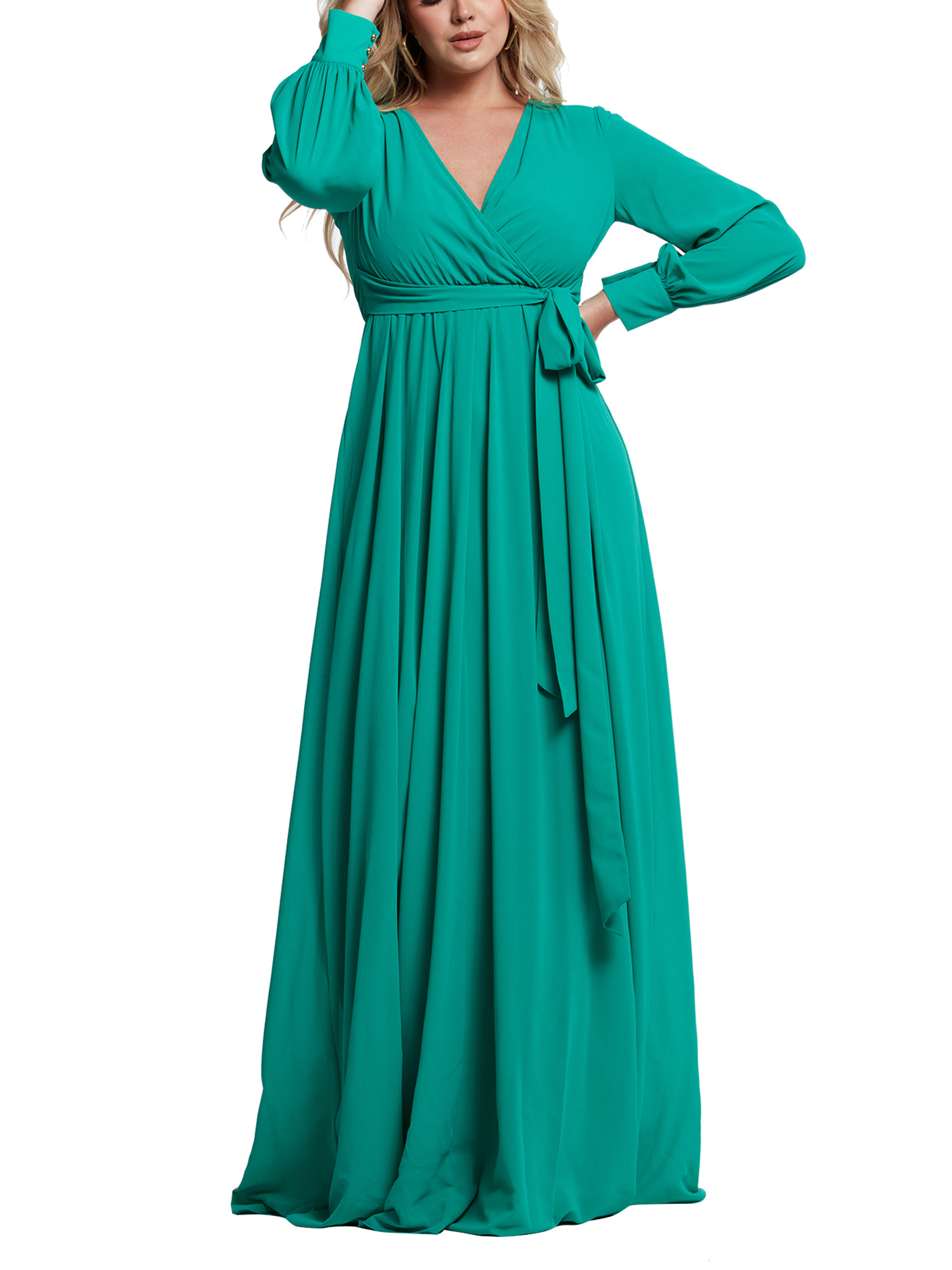 Elegant Floral Maternity Gown Long 