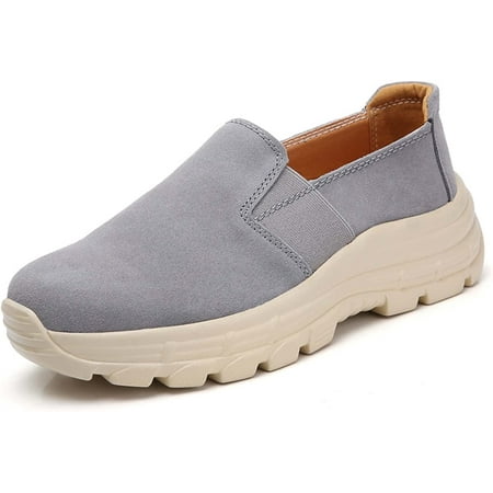 

Women s Platform Slip-On Loafers Fashion Casual Walking Shoe Comfortable Soft Suede Non-Slip Sneakers Heightening Shoes for Women