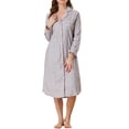 thumbnail image 2 of INSPIRE CHIC Women's Plaid Heart Printed Shirtdress Sleepshirt Loungewear Pajama Shirt Dress M Gray Heart, 2 of 5