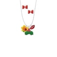 thumbnail image 2 of Delight Jewelry Fimo Clay Sunflower with Ladybug Christmas Kiss Charm Necklace and Stud Earrings, 2 of 4